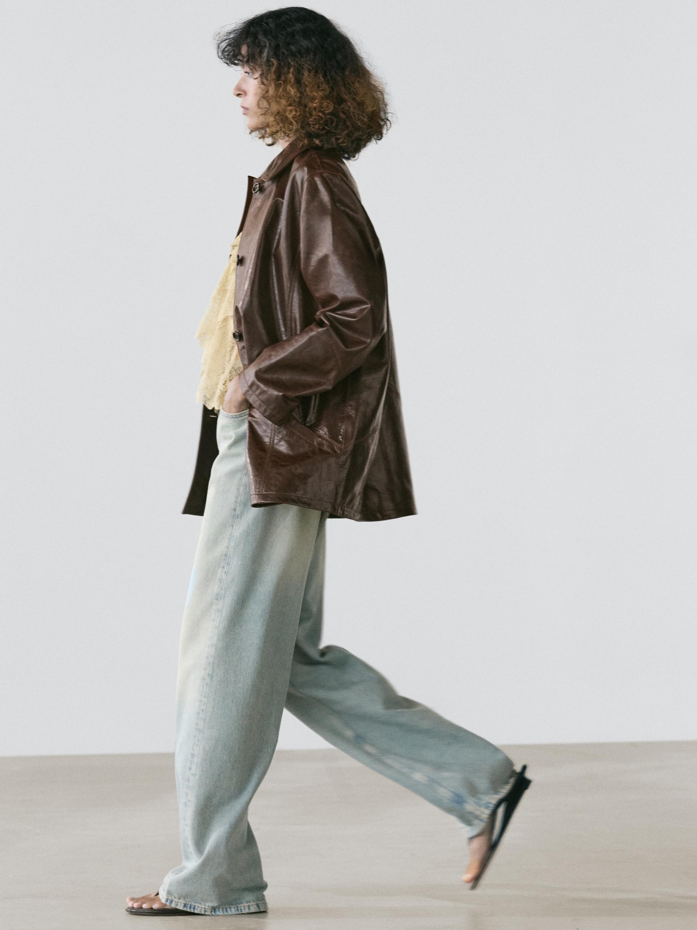 Nappa leather jacket with pockets